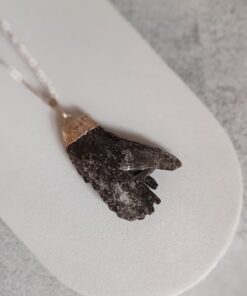 Pingente Prateado Cianita Negra Bruta