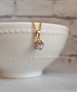 Pingente Dourado Ametista Bruta