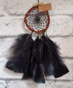 Filtro dos Sonhos Preto com Pedra Vulcânica