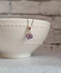 Pingente Prateado Ametista Bruta