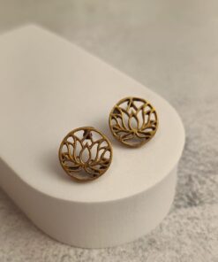 Brinco Indiano Dourado Flor de Lótus