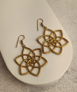 Brinco Indiano Dourado Flor de Vênus