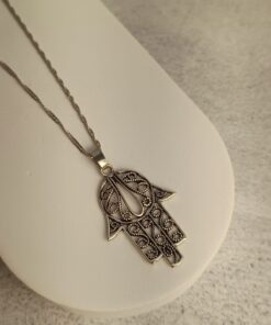 Pingente Indiano Prateado Hamsá