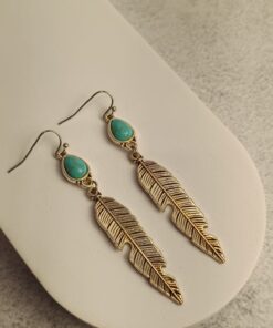 Brinco Prateado Turquesa ARTIFICIAL