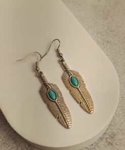 Brinco Prateado Turquesa ARTIFICIAL