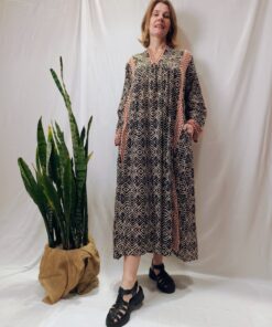 Vestido Em Algodão Manga Longa