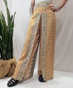 Calça Indiana Algodão Com Fenda