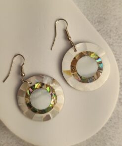 Brinco Prateado Abalone e Madrepérola