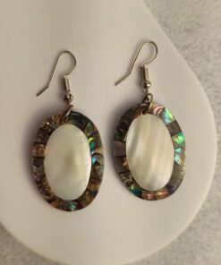 Brinco Prateado Abalone e Madrepérola