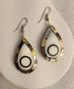 Brinco Prateado Abalone e Madrepérola