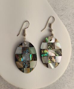 Brinco Prateado Abalone e Madrepérola