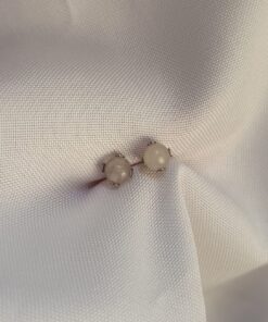 Brinco Mini Prateado Quartzo Rosa