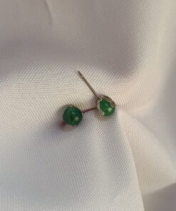 Brinco Mini Prateado Quartzo Verde