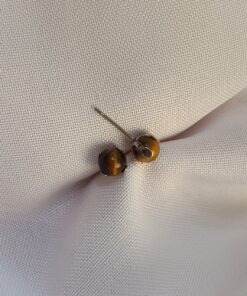 Brinco Mini Prateado Olho de Tigre