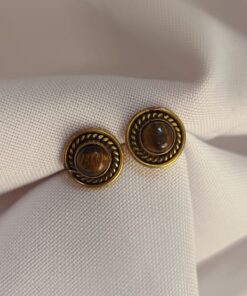 Brinco Indiano Dourado Olho de Tigre