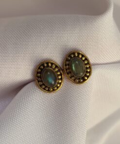 Brinco Indiano Dourado Labradorita