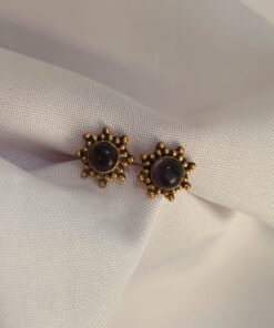 Brinco Indiano Dourado Ametista