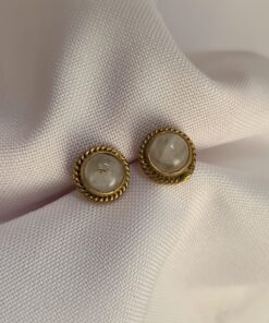 Brinco Indiano Dourado Quartzo Transparente