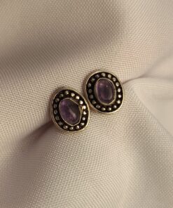 Brinco Indiano Prateado Ametista