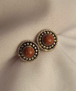 Brinco Indiano Prateado "Pedra do Sol" ARTIFICIAL