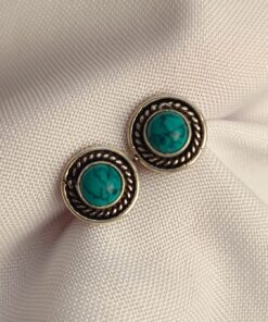 Brinco Indiano Prateado Turquesa