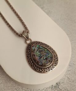 Colar de Metal Com Abalone