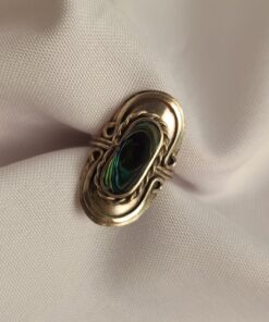 Anel Ajustável Prateado Alpaca Abalone