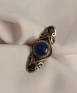 Anel Ajustável Prateado Alpaca Sodalita