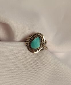 Anel Ajustável Prateado Alpaca Amazonita