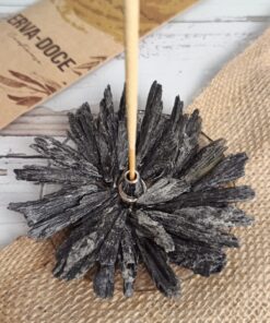 Incensário De Cianita Negra 8,5 cm