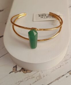 Pulseira Dourada Quartzo Verde