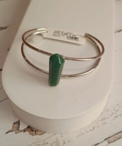 Pulseira Prateada Quartzo Verde