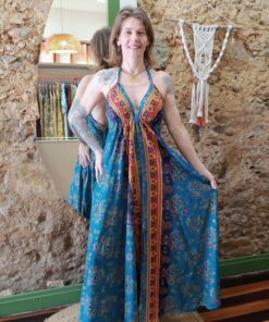 Vestido Indiano Longo Boho Alcinha Costas Abertas