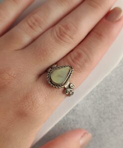 Anel Ajustável Prateado Alpaca Madrepérola