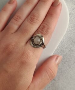 Anel Ajustável Prateado Alpaca Quartzo Transparente