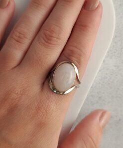 Anel Ajustável Prateado Alpaca Quartzo Rosa