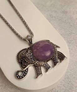 Colar de Metal Com Ametista