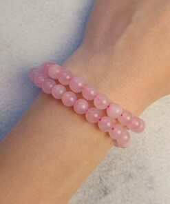Pulseira Esferas de Quartzo Rosa