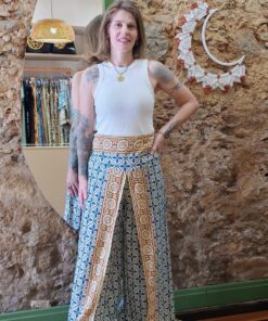 Calça Indiana Algodão Com Fenda