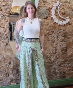 Calça Indiana Algodão Com Fenda