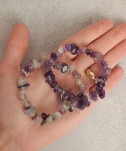 Kit Pulseiras Ametista + Fluorita Arco Iris