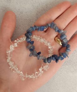 Kit Pulseiras Quartzo Azul + Quartzo Transparente