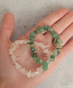 Kit Pulseiras Quartzo Rosa + Quartzo Verde