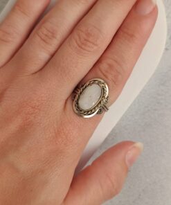 Anel Ajustável Prateado Alpaca Quartzo Rosa