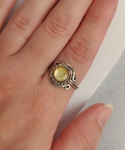 Anel Ajustável Prateado Alpaca Madrepérola