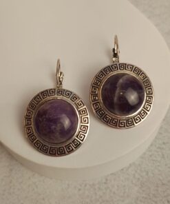 Brinco Prateado Ametista