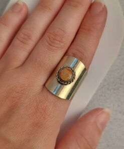 Anel Ajustável Prateado Alpaca