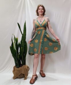 Vestido Indiano Curto Alças Elástico Nas Costas