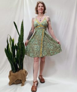 Vestido Indiano Curto Alças Elástico Nas Costas