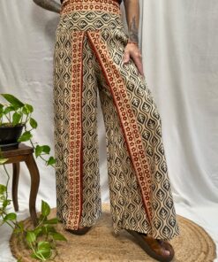 Calça Indiana Algodão Com Fenda